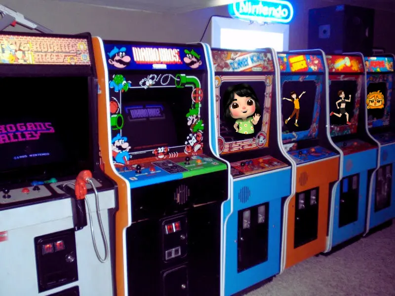 variety of arcade games