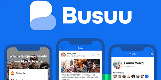 The busuu application interfaces