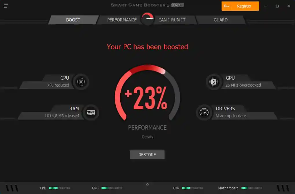 Game Booster is an easy to use and efficient game optimization utility